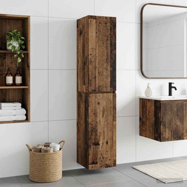 Стенно Баня Кабинет Старо дърво 33 x 34,5 x 160 см