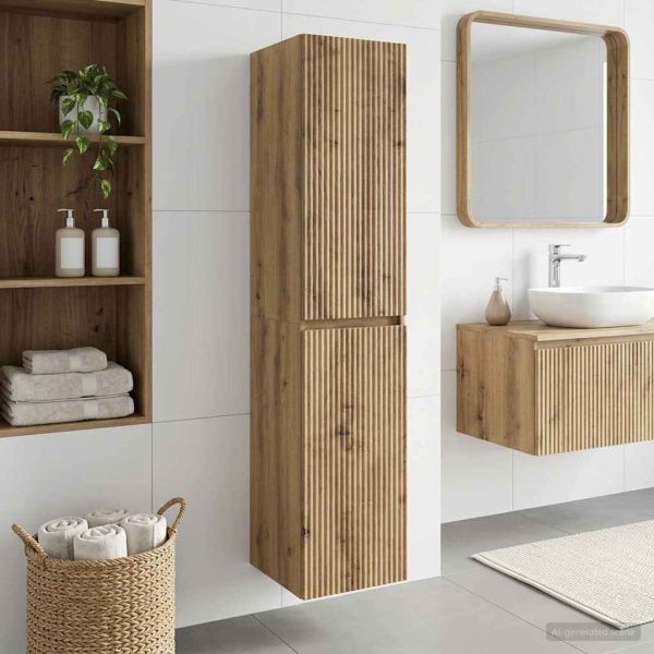 Стенно Баня Кабинет Дъб артизан 33 x 34,5 x 160 см