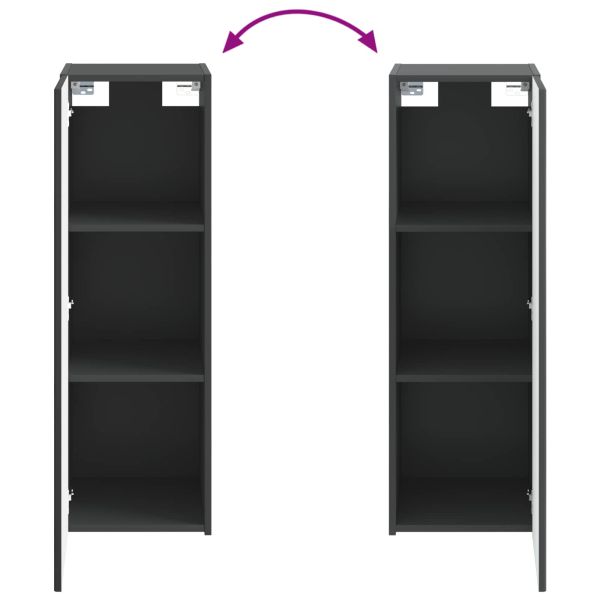 Стенно Баня Кабинет Черно 33 x 34,5 x 60 см Инженерна дървесина