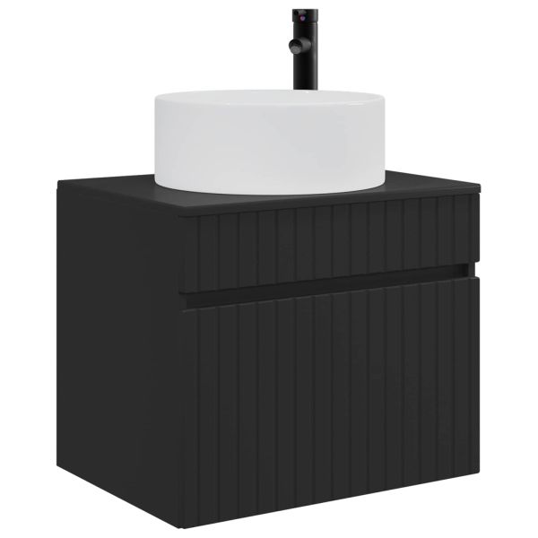 Стенно Баня Кабинет Черно 59 x 44,5 x 50 см Инженерна дървесина