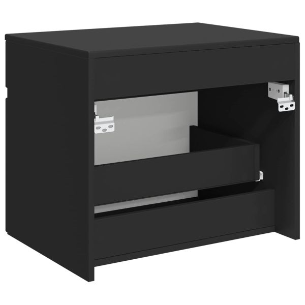 Стенно Баня Кабинет Черно 59 x 44,5 x 50 см Инженерна дървесина