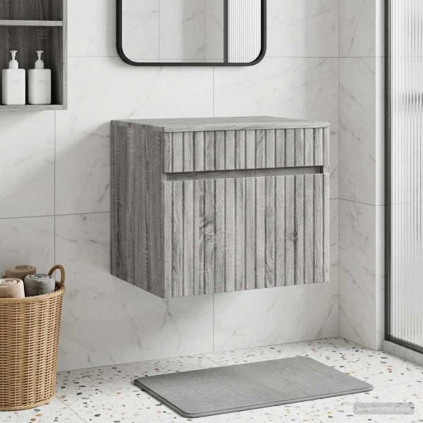 Стенно Баня Кабинет Сив Сонома 59 x 44,5 x 50 см