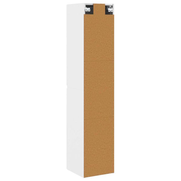 Стенно Баня Кабинет Бяло 33 x 34,5 x 160 см Инженерна дървесина