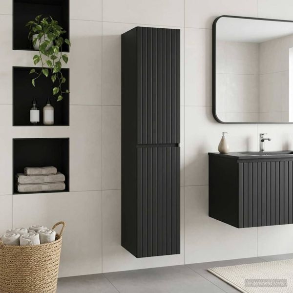 Стенно Баня Кабинет Черно 33 x 34,5 x 160 см