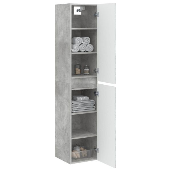 Стенно Баня Кабинет Бетонно сиво 33 x 34,5 x 160 см