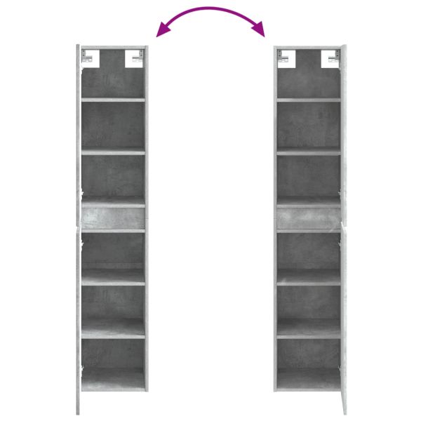 Стенно Баня Кабинет Бетонно сиво 33 x 34,5 x 160 см