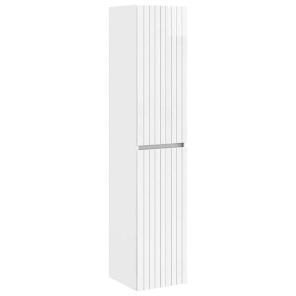 Стенно Баня Кабинет Бял гланц 33 x 34,5 x 160 см
