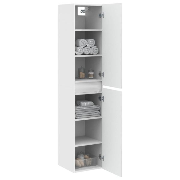 Стенно Баня Кабинет Бял гланц 33 x 34,5 x 160 см