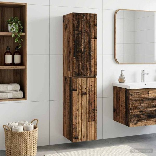 Стенно Баня Кабинет Старо дърво 33 x 34,5 x 160 см