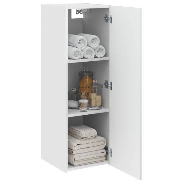 Стенно Баня Кабинет Бяло 33 x 34,5 x 100 см Инженерна дървесина