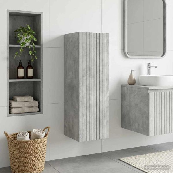 Стенно Баня Кабинет Бетонно сиво 33 x 34,5 x 100 см