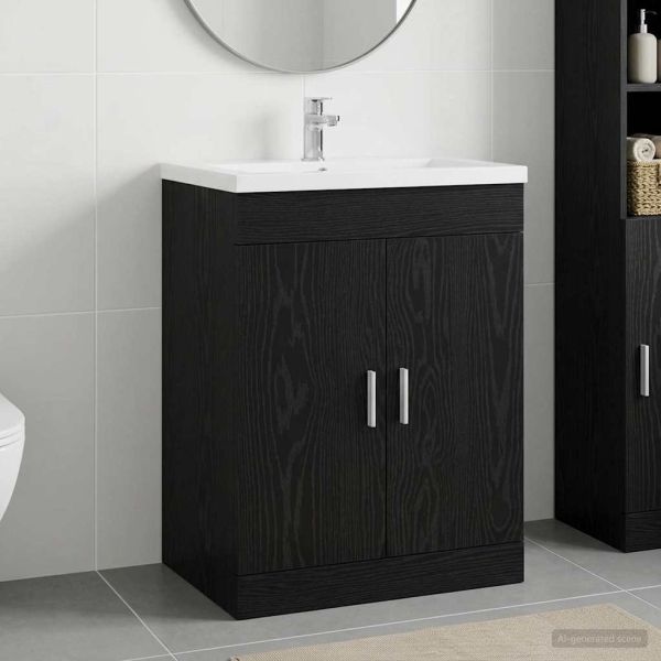 Кабинет под мивка за баня Черен дъб 78,5 x 37,5 x 81 см