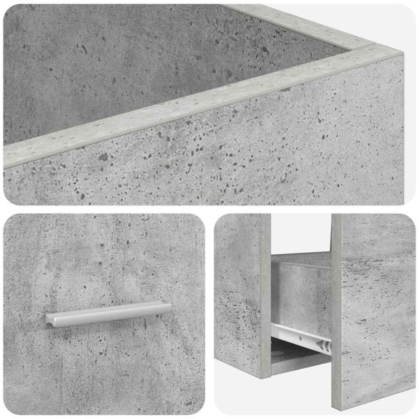 Баня с мивка Бетонно сиво 42 x 40 x 84,5 см Инженерна дървесина