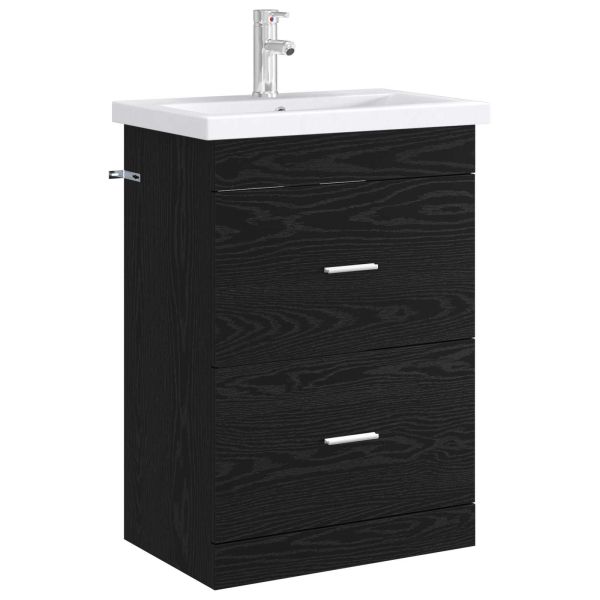 Кабинет под мивка за баня Черен дъб 56 x 37,5 x 81 см