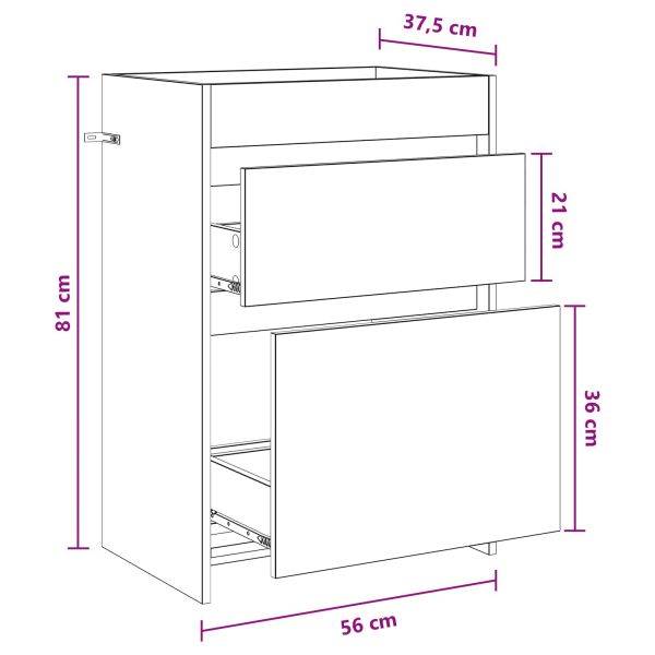 Кабинет под мивка за баня Дъб сонома 56 x 37,5 x 81 см