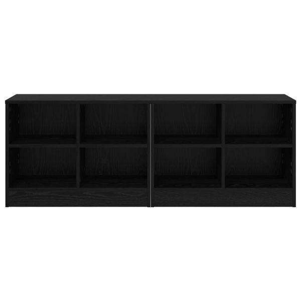 Шкаф за легло с рафт 2 pcs Черен дъб 66 x 33 x 48 см