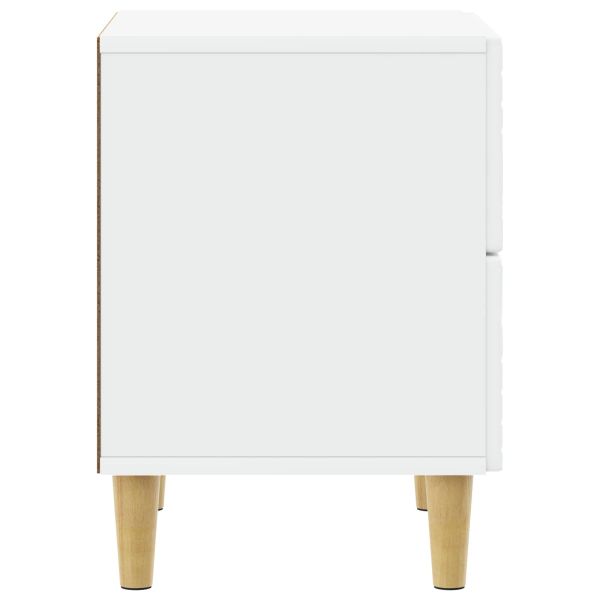 Нощно шкафче Бяло 43 x 34,5 x 48 см Инженерна дървесина
