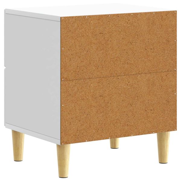 Нощно шкафче Бяло 43 x 34,5 x 48 см Инженерна дървесина
