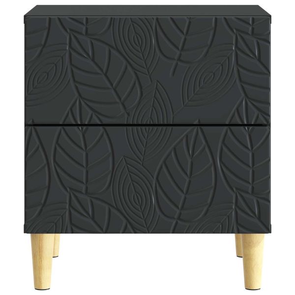 Нощно шкафче 2 pcs Черно 43 x 34,5 x 48 см Инженерна дървесина