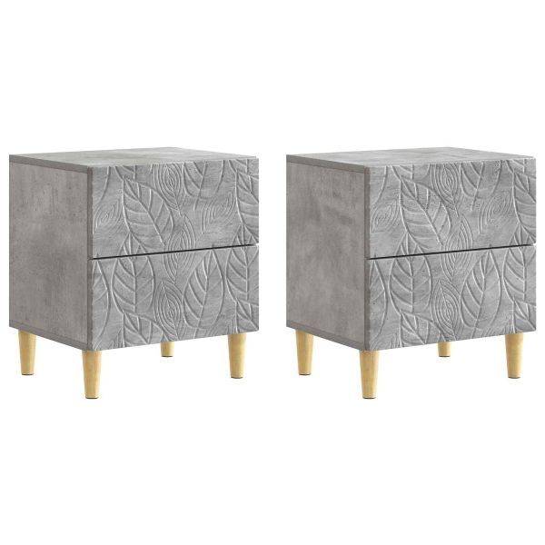 Нощно шкафче 2 pcs Бетонно сиво 43 x 34,5 x 48 см