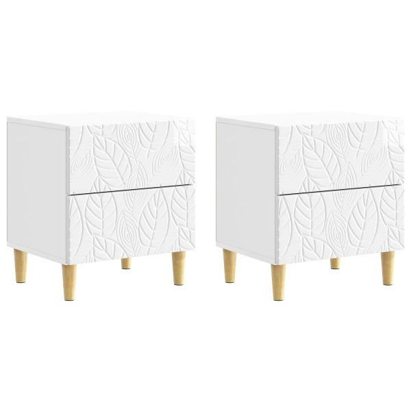 Нощно шкафче 2 pcs Бял гланц 43 x 34,5 x 48 см
