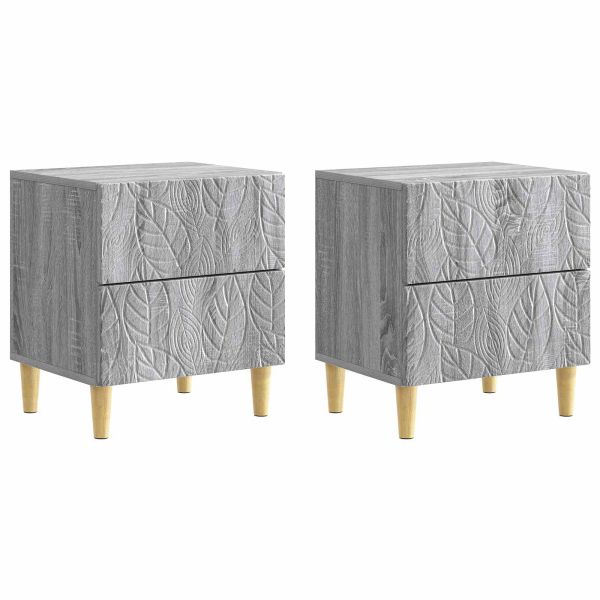 Нощно шкафче 2 pcs Сив Сонома 43 x 34,5 x 48 см