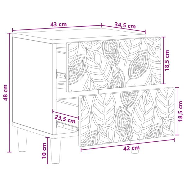 Нощно шкафче 2 pcs Дъб артизан 43 x 34,5 x 48 см