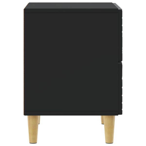 Нощно шкафче Черно 62 x 34,5 x 48 см Инженерна дървесина