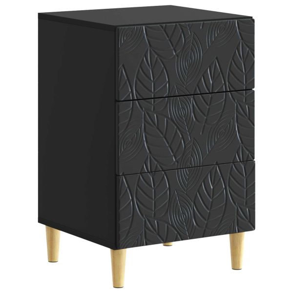Нощно шкафче Черно 43 x 39,5 x 66,5 см Инженерна дървесина