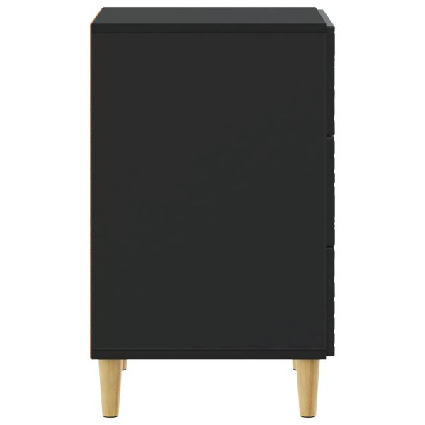 Нощно шкафче Черно 43 x 39,5 x 66,5 см Инженерна дървесина