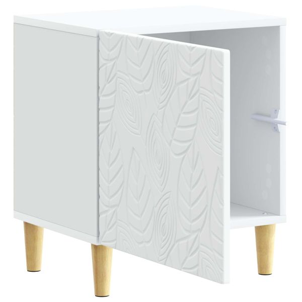 Нощно шкафче 2 pcs Бяло 43 x 34,5 x 50 см Инженерна дървесина