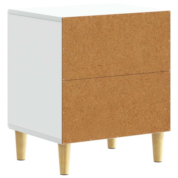 Нощно шкафче 2 pcs Бяло 43 x 34,5 x 50 см Инженерна дървесина