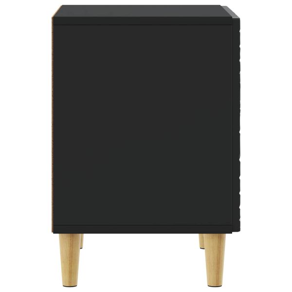 Нощно шкафче Черно 43 x 34,5 x 50 см Инженерна дървесина