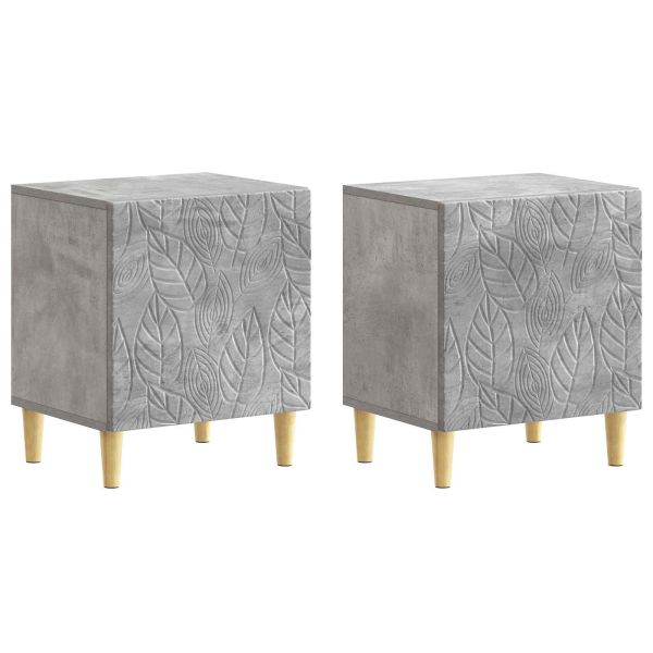Нощно шкафче 2 pcs Бетонно сиво 43 x 34,5 x 50 см