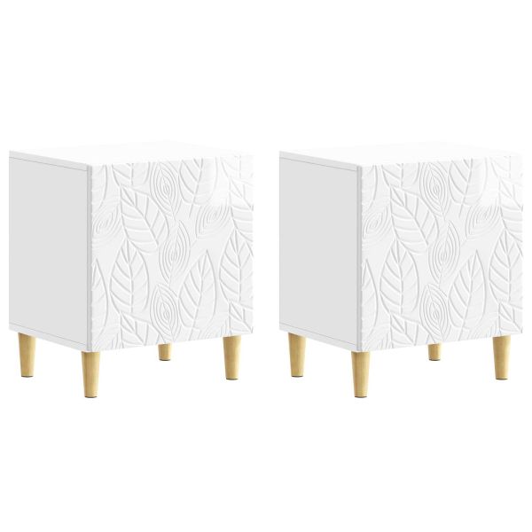Нощно шкафче 2 pcs Бял гланц 43 x 34,5 x 50 см