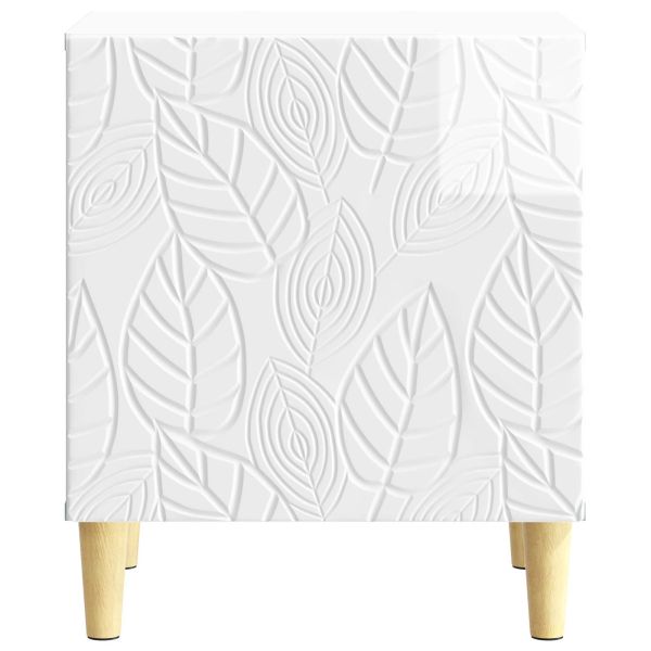 Нощно шкафче 2 pcs Бял гланц 43 x 34,5 x 50 см