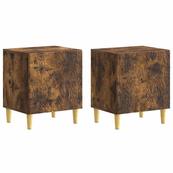 Нощно шкафче 2 pcs Опушен дъб 43 x 34,5 x 50 см