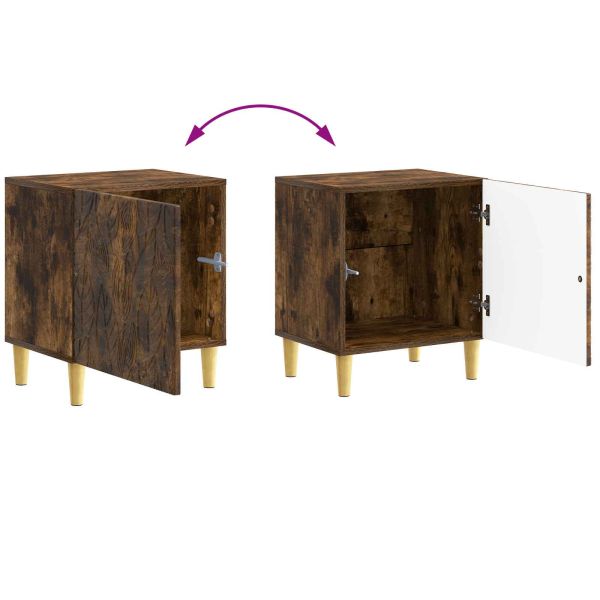 Нощно шкафче 2 pcs Опушен дъб 43 x 34,5 x 50 см