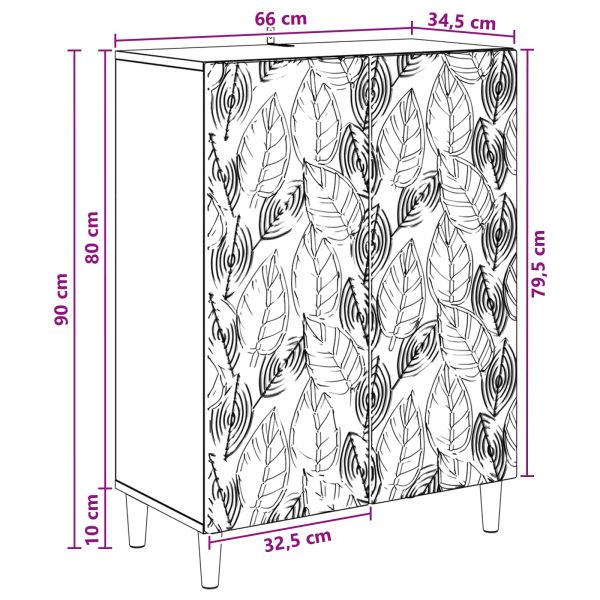 Служебен шкаф Черно 66 x 34,5 x 90 см Инженерна дървесина