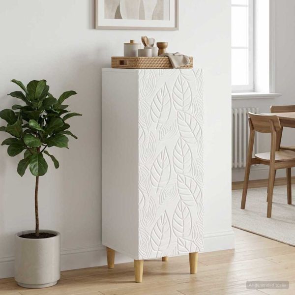 Служебен шкаф Бял гланц 33 x 34,5 x 90 см Инженерна дървесина