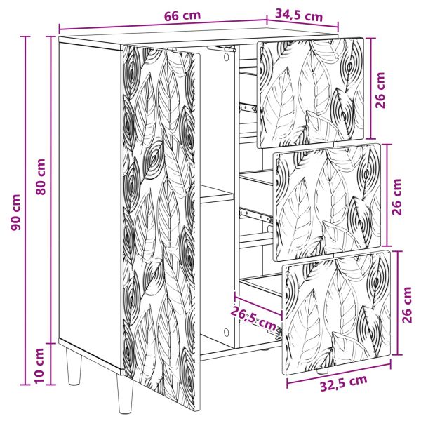 Служебен шкаф Старо дърво 66 x 34,5 x 90 см Инженерна дървесина