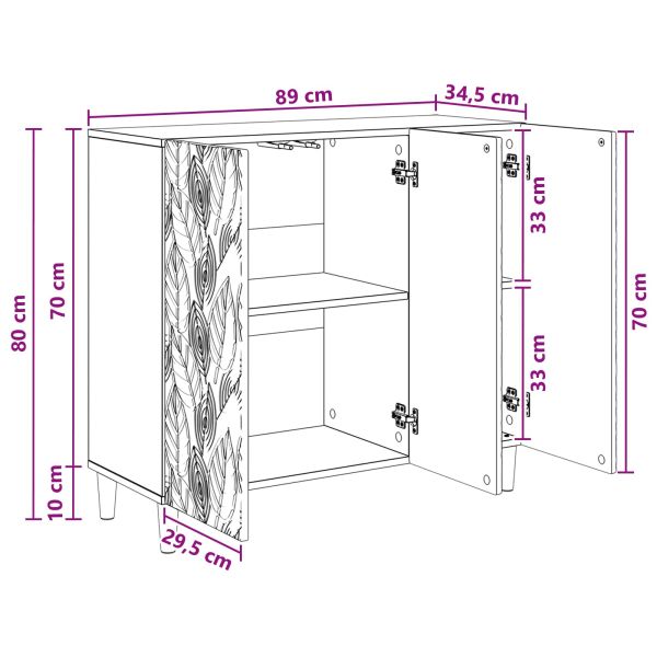 Служебен шкаф Черно 89 x 34,5 x 80 см Инженерна дървесина