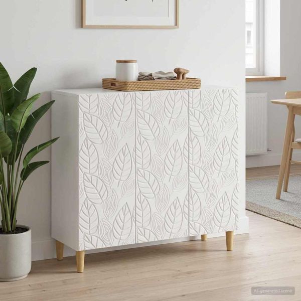 Служебен шкаф Бял гланц 89 x 34,5 x 80 см Инженерна дървесина