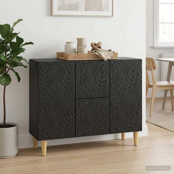 Служебен шкаф Черно 89 x 34,5 x 60 см Инженерна дървесина