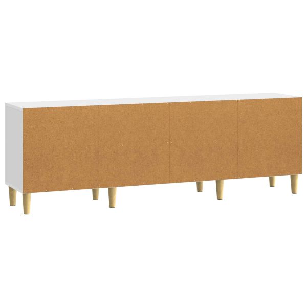 ТВ шкаф 150 x 31 x 50 см Бял гланц Инженерна дървесина