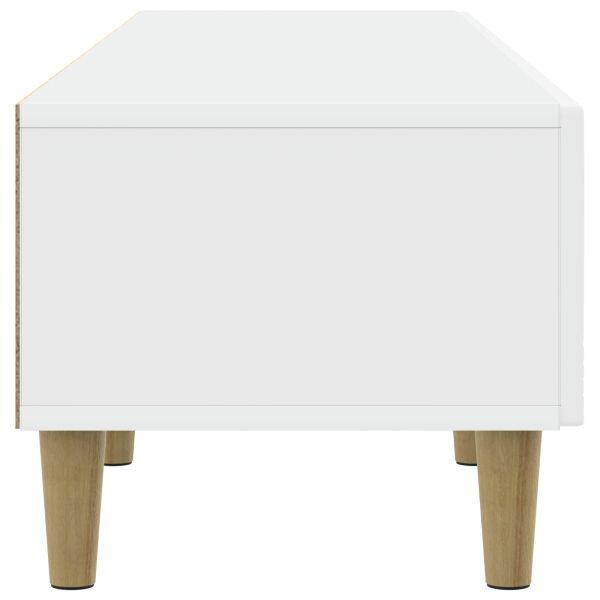 ТВ шкаф 147 x 34,5 x 30 см Бяло Инженерна дървесина