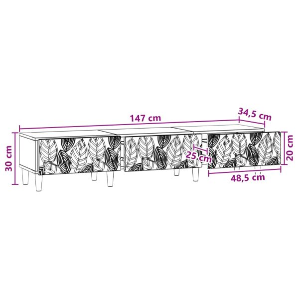 ТВ шкаф 147 x 34,5 x 30 см Бял гланц Инженерна дървесина