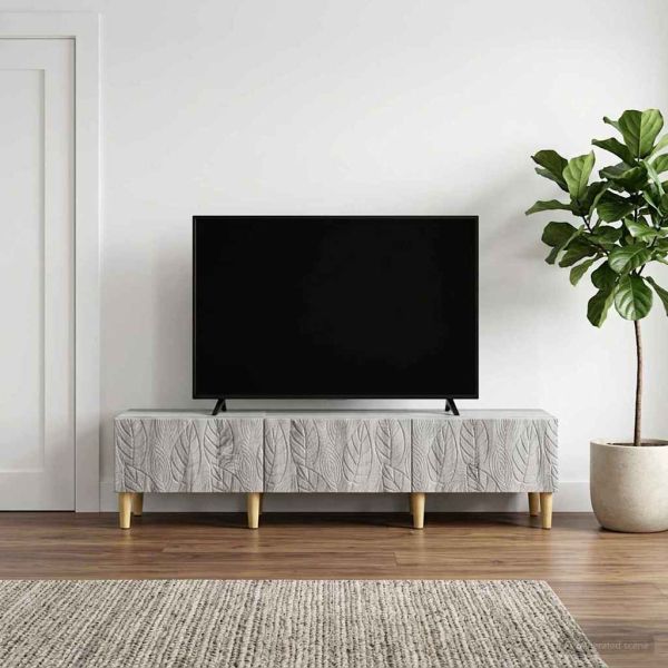 ТВ шкаф 147 x 34,5 x 30 см Сив Сонома Инженерна дървесина