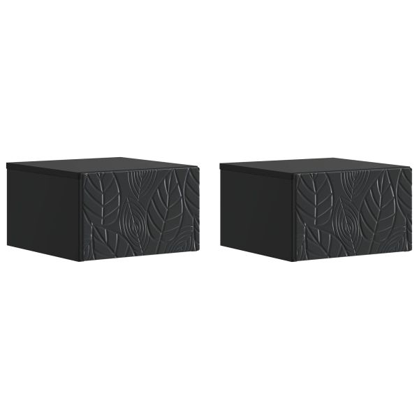 Стенен страничен масичка 2 pcs Черно 34,5 x 33 x 20 см