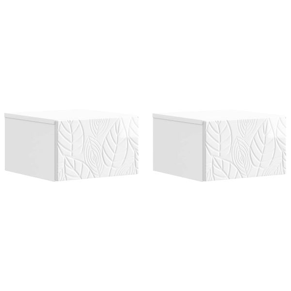 Стенен страничен масичка 2 pcs Бял гланц 34,5 x 33 x 20 см
